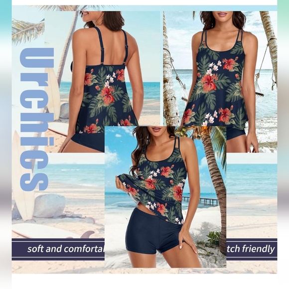 2 Piece PLUS SIZE Tankini Swimsuit - Picture 3 of 5